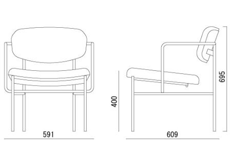 D352-01 Petitラウンジチェア(鉄製家具 椅子)【最長1.5ヶ月】を目安に発送