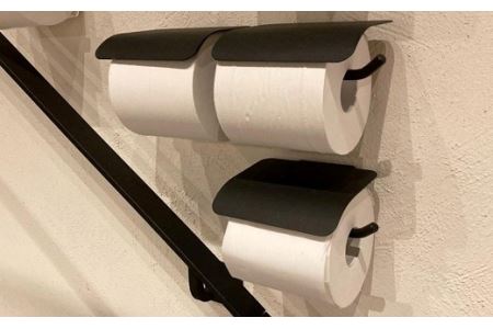 D63-05 アイアン ヨークペーパーホルダーA 2連 (トイレ用鉄製家具)【30営業日】(45日程度)を目安に発送