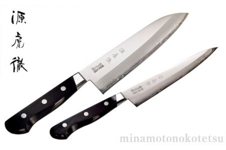 H70-18 源虎徹 スウェーデン鋼 三徳＆ペティ 包丁2本セット（安田刃物）