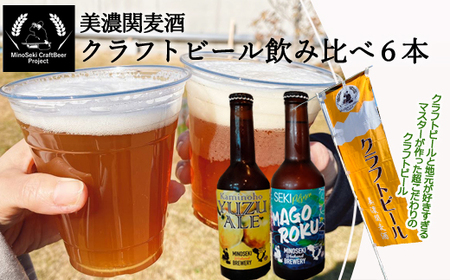 G15-16 美濃関麦酒 関市の特産品を使ったクラフトビール飲み比べ（2種）6本セット