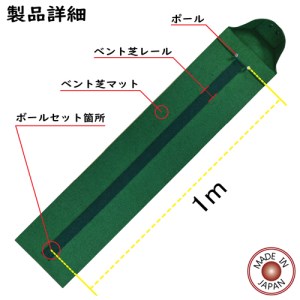 D15-10 ゴルフ ベント芝レールパターマット	 ～ゴルフ 練習 パター練習 ゴルフ練習器具 パッティング オプション パターレール パッティング練習マット～