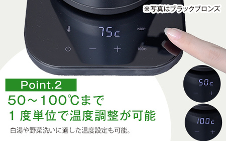 温度調節機能付き電気ケトル（1200W/0.8L） EGL-C1281【ホワイトシルバー】77685 F4N-0707