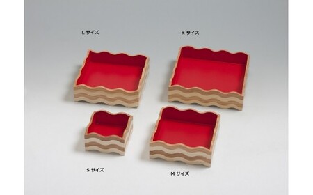 tonono oju- M朱 三段蓋付きと箸置き（5個セット） 112-002
