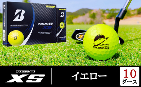 TOUR B XS イエロー 10ダース 中津川市オリジナルゴルフボール リニアロゴ入り 【ふるさと納税限定】 169002-YE