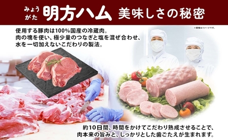 明方 ハム 2本 プレスハム JA ブランド 豚肉 お肉 国産 熟成 塩分 控えめ 豚腸 バーベキュー BBQ 加工品 お取り寄せ 贈答 ギフト 送料無料 めぐみの農業協同組合 岐阜県 美濃市