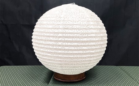 美濃和紙ランプスタンド「てまり」 インテリア 照明 和室 灯り 丈夫 職人技 麻の葉 柄 手漉落水紙 白色 うす美濃紙 提灯 二重張製法 和テイスト 