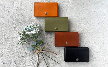 本革 ノンステッチ名刺入れ・カードケース 栃木レザー ファッション小物 革小物 シンプル カード入れ ビジネスシーン 手触りが良い 牛革 プレゼント ギフト  グリーン