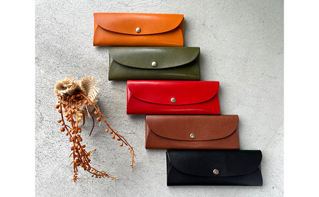 本革 ノンステッチのペンケース 栃木レザー ファッション小物 革小物 シンプル 雑貨 文房具 筆箱 手触りが良い 牛革 プレゼント ギフト 自分用  レッド