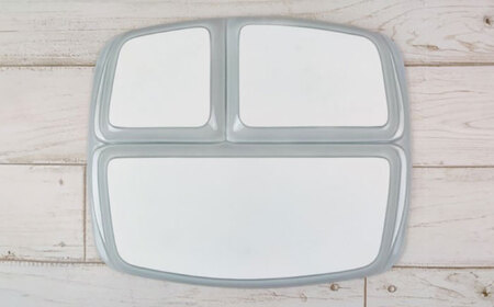 【美濃焼】 ランチプレート クレスタ グレー 取っ手付き 2枚セット / 瑞浪市 / JS企画 / 小田陶器 食器 仕切り皿 おしゃれ [AZAZ186]