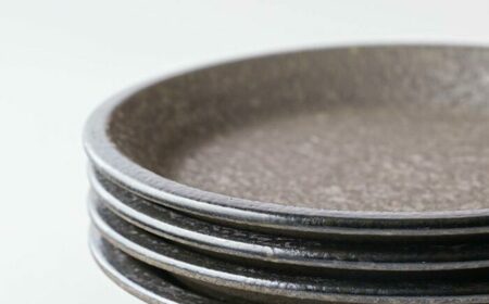 【美濃焼】 チグ 15cm 小皿 黒 箱入り 4枚セット 78193496 瑞浪市 / やまに 取り皿 食器 プレート [AZCR022]