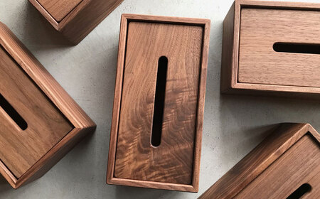 ティッシュボックス ブラックウォールナット / ティッシュボックス ティッシュ箱 ティッシュケース ウォールナット インテリア 雑貨 木製 / 瑞浪市 / Factory Kakamu [AZBZ003]