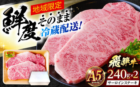 ※冷蔵配送/地域限定※ 飛騨牛 サーロインステーキ 240g×2枚 瑞浪市 / きなぁた瑞浪 和牛 国産 岐阜県産 [AZCI034]