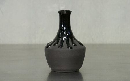 岐阜県(瑞浪市)】Hanano Shizuku Kikyou 黒 瑞浪市 / nozan 花瓶