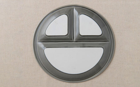 【美濃焼】 ランチプレート titto 丸 藍色×墨色×オリーブ 各1枚セット 瑞浪市 / JS企画 / 小田陶器 食器 プレート 仕切り皿 おしゃれ [AZAZ004]