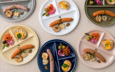 【美濃焼】 ランチプレート titto 丸 藍色×墨色×オリーブ 各1枚セット 瑞浪市 / JS企画 / 小田陶器 食器 プレート 仕切り皿 おしゃれ [AZAZ004]