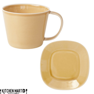 【美濃焼】 プレーリー マスタード カップS プレートS 2客セット 瑞浪市 / JS企画 小田陶器 セット 食器 コップ カップ プレート 皿 小皿 マグカップ マグ [AZAZ252]