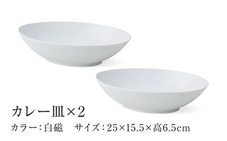 【美濃焼】 miyama.のカレーとパスタのうつわ クリース 白磁 2個 [AZCM052] 食器 皿 プレート