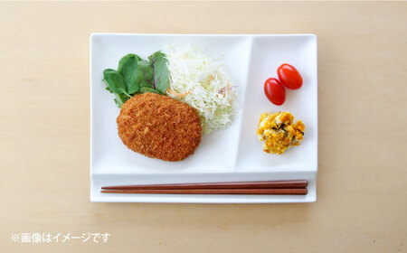 【美濃焼】 グッドデザイン賞受賞 miyama. 箸置き付仕切り皿 isola(イゾラ) パレットプレートL ホワイトマット 1枚 瑞浪市 / ミヤマプランニング 食器 機能食器 プレート [AZCM018]