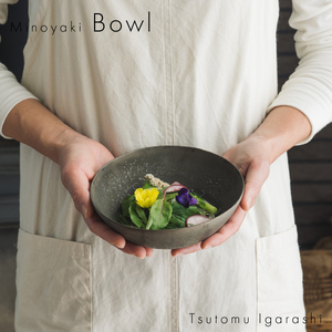 【美濃焼】 五十嵐務 中鉢 ブロンズ釉 瑞浪市 / JS企画 陶芸作品 鉢 取鉢 インテリア 食器 ボウル [AZAZ217]