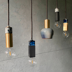 CTSH LIGHT. ペンダントライト＜Ljus オールド グレー E17＞ 瑞浪市 / ジオニック 照明器具 ソケット 真鍮 磁器 シェード タイル [AZBQ112]