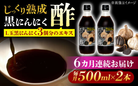 【6回定期便】 国産ムラセの黒にんにく酢 500ml×2本 瑞浪市 / 国産ムラセの熟成黒にんにく 黒にんにく 酢 青森県産 ニンニク[AZCO023]