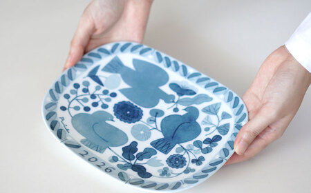 【美濃焼】 YEAR PLATE 2026 イヤープレート ＜BIRDS' WORDS＞ 瑞浪市 / FLYWAY 食器 プレート[AZCC027]