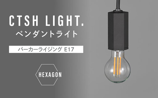 CTSH LIGHT. ペンダントライト＜HEXAGONパーカーライジング E17＞ 瑞浪市 / ジオニック 照明器具 ソケット 鉄 ブラック [AZBQ099]