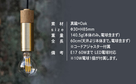 CTSH LIGHT. ペンダントライト CIRCLE＜Oak×真鍮無垢 E17＞ 瑞浪市 / ジオニック 照明器具 ソケット 真鍮 木製 ゴールド [AZBQ035]