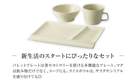 【美濃焼】　新生活のはじまりに miyama. スターターセット 3点 グレージュマット 瑞浪市 / ミヤマプランニング 食器 プレート マグ ボウル [AZCM026]