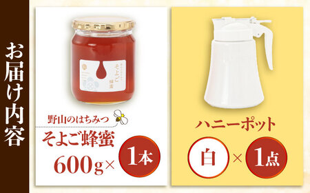 はちみつ そよご蜜 × ハニーポット (白) ビギナーズセット 瑞浪市 / 堀養蜂園 蜂蜜 国産 陶磁器 [AZCF005]