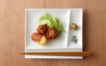 【美濃焼】 グッドデザイン賞受賞 miyama. 箸置き付仕切り皿 isola(イゾラ) パレットプレートM 白磁 4枚 瑞浪市 / ミヤマプランニング 食器 取り皿 仕切り皿 [AZCM004]