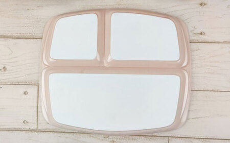 【美濃焼】 ランチプレート クレスタ ピンク 取っ手付き 1枚 / 瑞浪市 / JS企画 / 小田陶器 食器 仕切り皿 おしゃれ [AZAZ182]