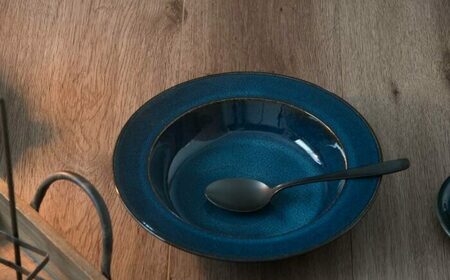 【美濃焼】 北欧ブルー 23cm カレー・パスタ皿 1点 35190188 瑞浪市 / やまに 食器 皿 陶磁器 [AZCR013]