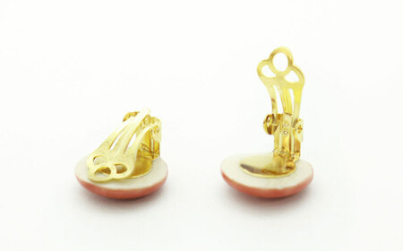 【美濃焼】 ピンクむら タイル イヤリング 直径15mm 瑞浪市 / TILEmade タイル アクセサリー ハンドメイド [AZCD020]