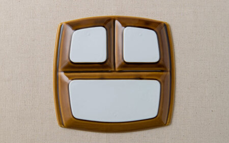 【美濃焼】 ランチプレート titto 角 ブラウン 2枚セット / 瑞浪市 / JS企画 / 小田陶器 食器 仕切り皿 おしゃれ [AZAZ009]