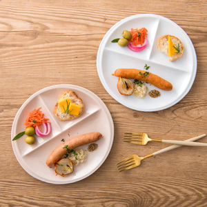 確認( ˶ˆ꒳ˆ˵ )丸皿仕切りなし(中)♡オーダー受け付け tittoチット ワンプレート 3仕切り皿(丸) カフェ食器 洋食器