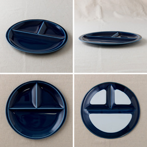 【美濃焼】 ランチプレート titto 丸 ネイビー 2枚セット 瑞浪市 / JS企画 / 小田陶器 食器 プレート 仕切り皿 おしゃれ [AZAZ015]