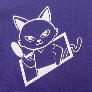 JTTA公認　卓球ユニフォーム【男女兼用(ドライ):Mサイズ】ねこ　パープル_装飾品・工芸品  洋服 _【1511024】