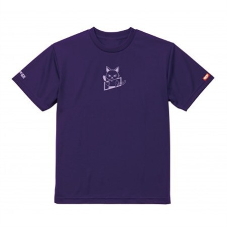 JTTA公認　卓球ユニフォーム【男女兼用(ドライ):Sサイズ】ねこ　パープル_装飾品・工芸品  洋服 _【1511033】