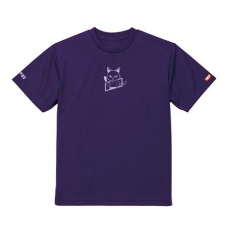 JTTA公認　卓球ユニフォーム【男女兼用(ドライ):Lサイズ】ねこ　パープル_装飾品・工芸品  洋服 _【1511035】