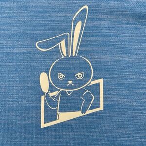 JTTA公認　卓球ユニフォーム【男女兼用(ドライ):Sサイズ】うさぎ　ブルー_装飾品・工芸品  洋服 _【1514427】