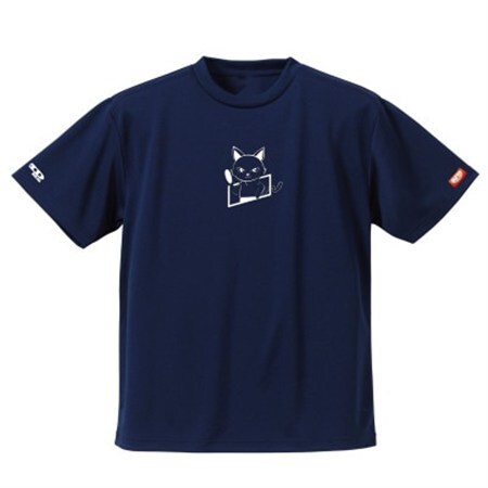 JTTA公認　卓球ユニフォーム【男女兼用(ドライ):XLサイズ】ねこ　ネイビー_装飾品・工芸品  洋服 _【1514457】