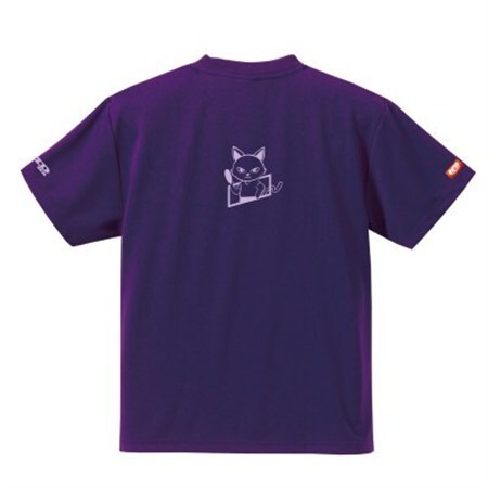 JTTA公認　卓球ユニフォーム【男女兼用(ドライ):150サイズ】ねこ　パープル_装飾品・工芸品  洋服 _【1515165】