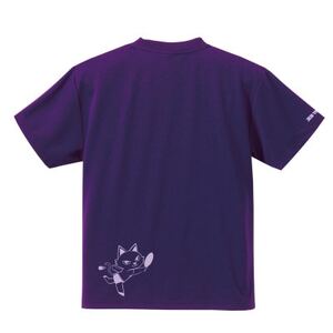 JTTA公認　卓球ユニフォーム【男女兼用(ドライ):160サイズ】ねこ　パープル_装飾品・工芸品  洋服 _【1515167】