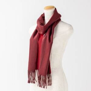 ペンシルストライプ　カシミヤ100%マフラー　(ダークワイン・ブラック×レッド)_装飾品・工芸品 マフラー・手袋 服飾小物 _【1583672】