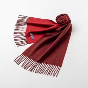 ペンシルストライプ　カシミヤ100%マフラー　(ダークワイン・ブラック×レッド)_装飾品・工芸品 マフラー・手袋 服飾小物 _【1583672】