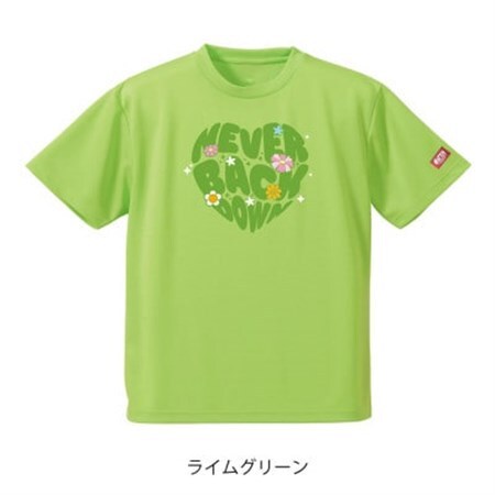 JTTA公認　卓球ユニフォーム【男女兼用(ドライ):XLサイズ】ネバーバックダウンA　ライム【1658666】