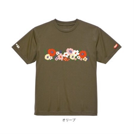 JTTA公認　卓球ユニフォーム【男女兼用(ドライ):140サイズ】フラワー2　オリーブ【1671245】