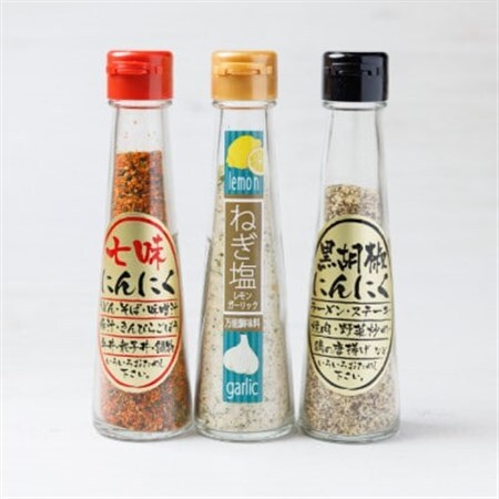 にんにく調味料3本セット(七味にんにく・黒胡椒にんにく・ねぎ塩レモンガーリック 各1本)【1636785】