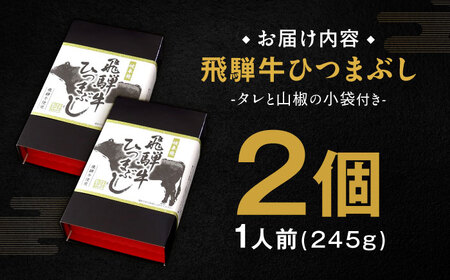 飛騨牛ひつまぶし 1人前×2個セット レトルト タレと山椒の小袋付き / 恵那市 / テンポイント [AUEU013]